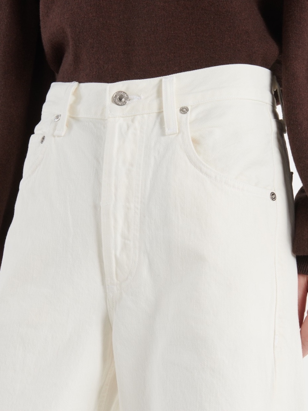 Citizens Of Humanity Ayla Cream Wide-Leg High-Rise Jeans